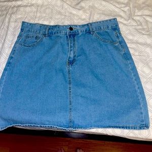 Light wash jean skirt
